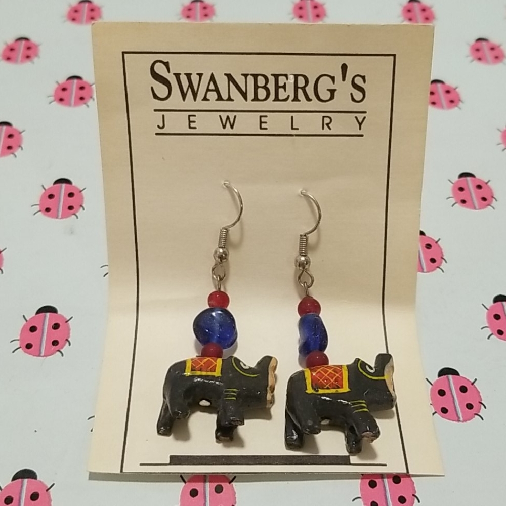 Swanberg Jewelry Earrings, Elephant